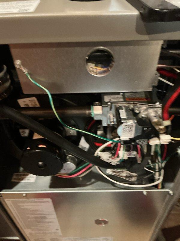 Completed comprehensive Gold AC Inspection and preventive maintenance on a 1.5-2 year old air conditioning system and heating furnace located in basement. Performed full system diagnostics, inspected all internal components including blower motor assembly, electrical connections, gas lines, and refrigerant lines. Verified proper operation of all mechanical and electrical systems, checked wire terminations and connections, examined PVC intake and exhaust venting, and confirmed all safety controls functioning correctly. No issues found; system operating within normal parameters.
