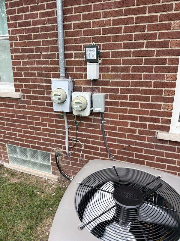 Completed full HVAC system replacement including installation of 70,000 BTU furnace, 2.5-ton air conditioning unit with rear discharge configuration, and 50-gallon short water heater. Obtained mechanical and electrical permits prior to installation, installed new condenser unit on exterior concrete pad with proper electrical connections via conduit, and reconnected existing electrical service at main panel. System qualified for utility rebate program and all equipment tested and operational upon completion.