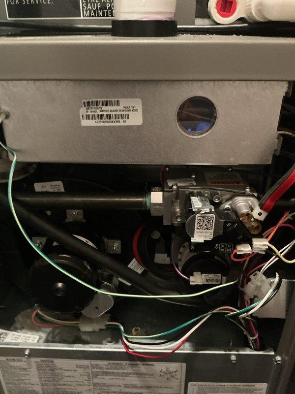 Completed comprehensive Gold AC and furnace inspection on 1-year-old Lennox system. Performed visual inspection of outdoor condenser unit, verified proper operation of fan motor and compressor, and assessed refrigerant lines. Inspected indoor gas furnace components including gas valve assembly, electrical connections, and burner compartment. Measured furnace filter dimensions per customer request and documented specifications for replacement filter provision. All equipment operating within normal parameters with no immediate service needs identified.