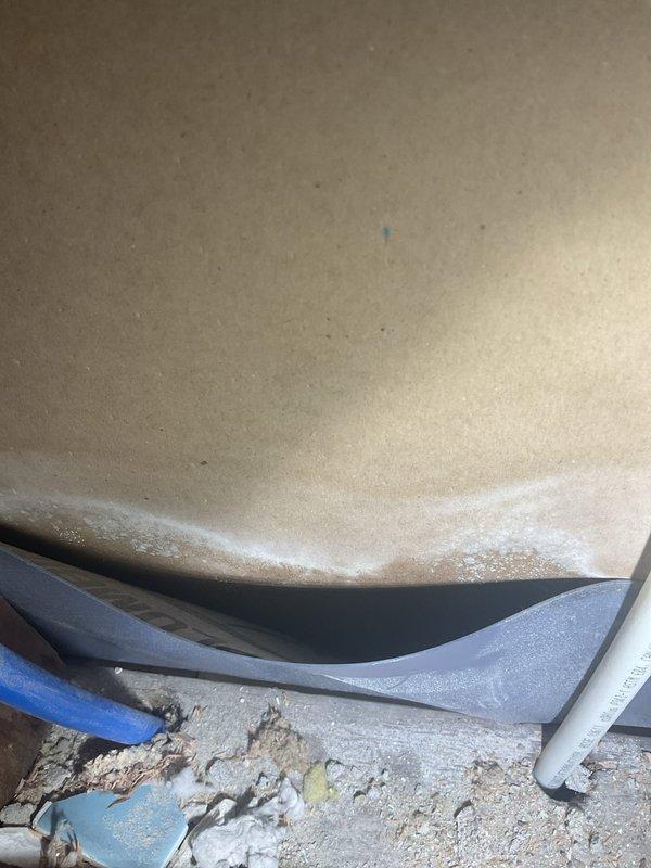 Responded to a water leak issue affecting the basement originating from the first-floor bathroom shower, which had been occurring for approximately 30 days. Upon investigation, located the source of the leak at the shower drain assembly penetrating through the floor into the basement ceiling below. Accessed the affected area from the basement side where water damage and staining were evident at the wall-ceiling junction. Removed damaged ceiling material and insulation to expose the leaking plumbing connection. Repaired the compromised shower drain seal and reinforced the pipe connection to eliminate water intrusion. Applied appropriate sealant and insulation materials to the repaired section. Documented the existing water damage and staining on basement walls and flooring near the leak location. The leak has been successfully stopped and the plumbing connection secured.