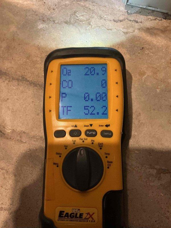 Completed Gold level furnace inspection on 12-year-old unit located in basement. Performed comprehensive system diagnostics including combustion analysis, measuring CO2 levels at 7.5% and oxygen levels at 20.9% with zero carbon monoxide detected, confirming proper combustion efficiency. All safety controls, heat exchanger, blower assembly, and ventilation components inspected and verified to be operating within manufacturer specifications.