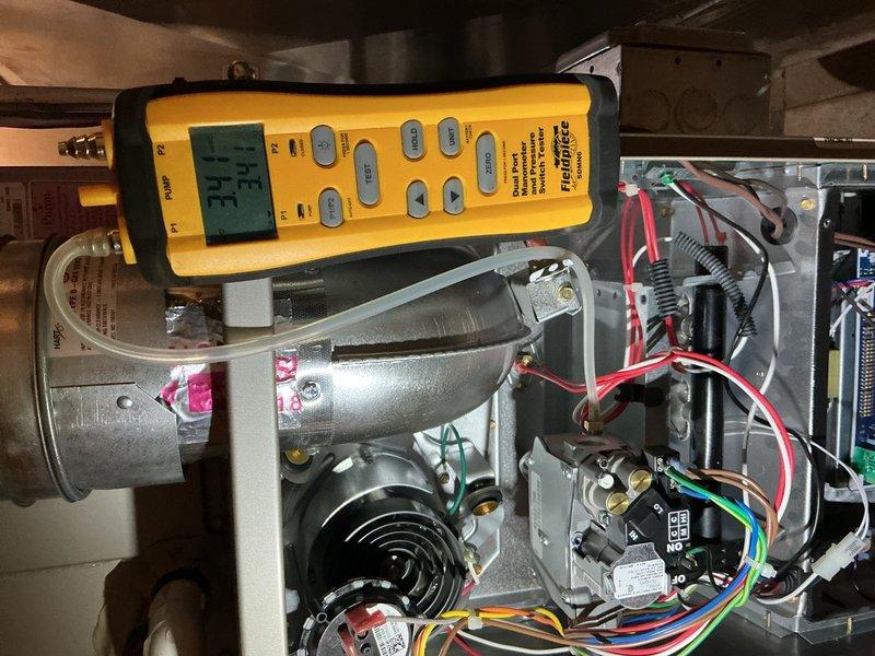 Completed comprehensive Gold-level furnace inspection on 10+ year old forced air unit located in basement. Performed full system diagnostics including temperature differential measurements across heat exchanger, electrical component testing with digital multimeter, and visual inspection of blower motor assembly, control board connections, and wiring integrity. All components operating within normal parameters; system functioning properly with no immediate service needs identified.