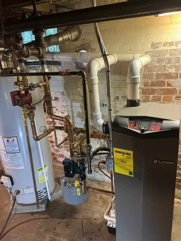Completed annual gold-level boiler inspection and tune-up on a 5-year-old Raypak unit with a Lochinvar boiler system. Performed comprehensive system evaluation including combustion analysis, safety controls testing, heat exchanger inspection, and venting verification; all components operating within manufacturer specifications with no deficiencies noted. System confirmed in proper working order with next scheduled maintenance due in 2026.