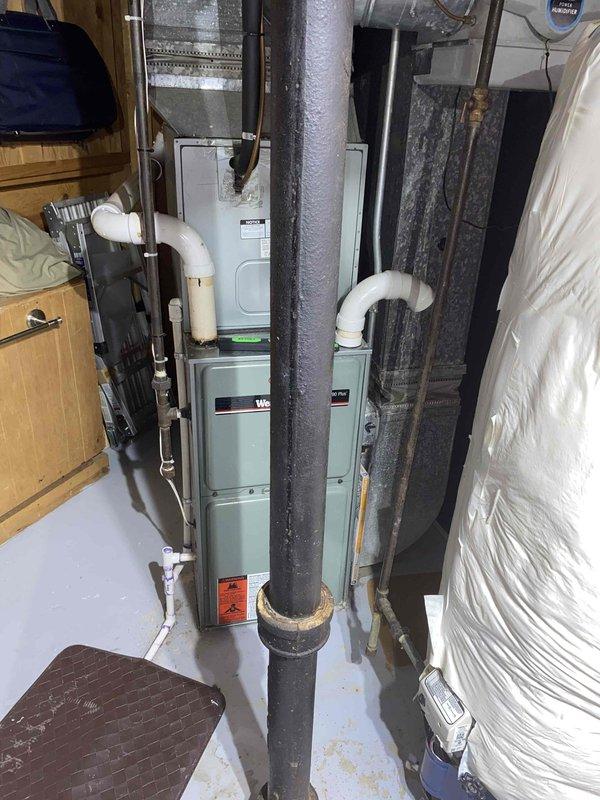 Completed early bird furnace inspection on two 10+ year old furnace units located in basement laundry room to assess equipment condition and evaluate potential storm damage concerns. Performed comprehensive system evaluation including visual inspection of both furnace units, ductwork connections, venting systems, and overall mechanical integrity to determine if replacement would be necessary in the near future.