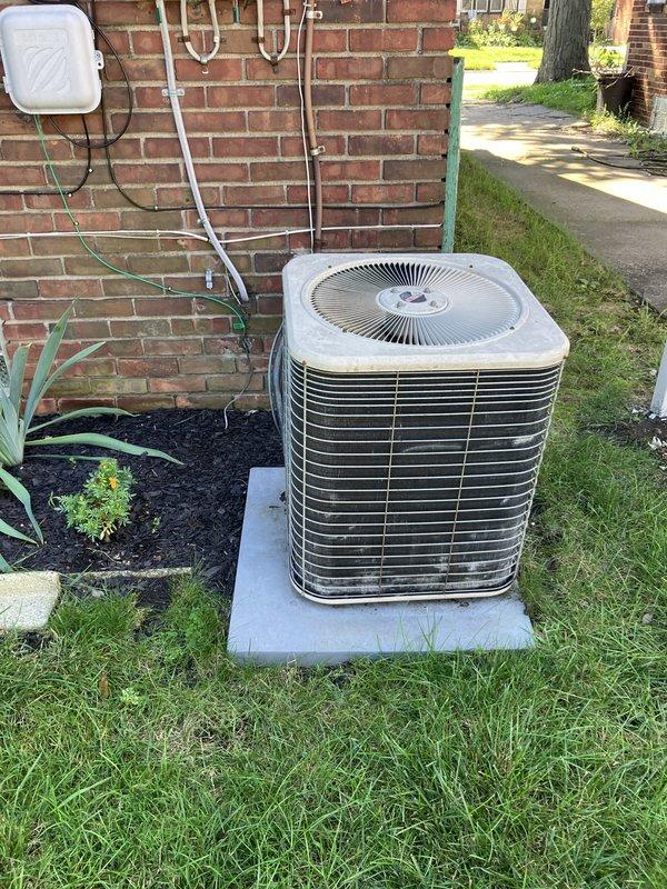 Provided comprehensive estimate for complete HVAC system replacement including natural gas furnace located in basement and outdoor air conditioning condenser unit. Evaluated existing 20-year-old equipment with non-functional AC unit and assessed installation requirements including existing refrigerant line routing, electrical disconnect, and concrete pad placement. Documented current system configuration and discussed replacement options for both heating and cooling components to restore full climate control functionality.