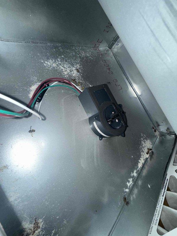 Completed comprehensive Gold Plan furnace inspection on 2012 residential forced-air system located in basement. Performed thorough examination of blower motor assembly, verified proper operation of all electrical connections and control board components, and inspected air handler cabinet interior. All system components found to be functioning properly with normal operational wear patterns observed. Equipment confirmed operational by homeowner prior to inspection.