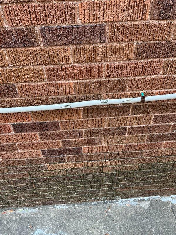 Responded to service call for exterior electrical wiring repair where conduit casing was damaged and chipped. Inspected dual electric utility meter installation on exterior brick wall and assessed condition of existing weatherproof enclosures, conduit runs, and junction boxes. Replaced damaged electrical conduit sections and secured new PVC conduit properly to brick wall with appropriate mounting hardware. Ensured all exterior wiring connections met code requirements and verified weatherproof integrity of meter enclosures and junction boxes to prevent moisture infiltration and electrical hazards.