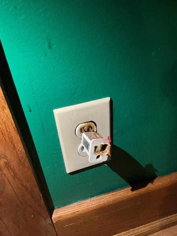 Responded to service call for burning smell reported at multiple outlets throughout the home. Upon inspection, identified faulty duplex receptacle with signs of overheating and arcing at connection points. Removed defective outlet, verified wire integrity, and installed new tamper-resistant receptacle with proper wire terminations. Tested outlet for correct polarity, grounding, and secure mounting to ensure safe operation.