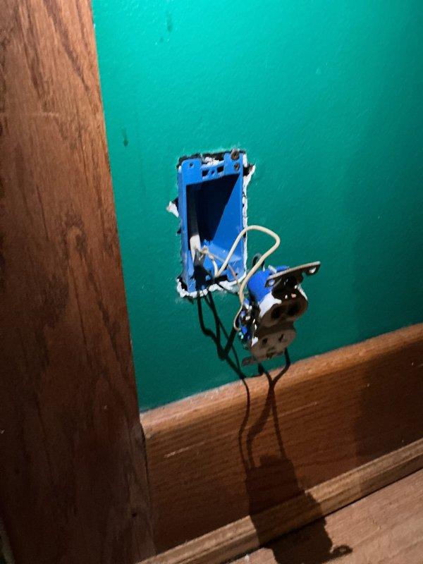 Responded to service call for burning smell reported at multiple outlets throughout the home. Upon inspection, identified faulty duplex receptacle with signs of overheating and arcing at connection points. Removed defective outlet, verified wire integrity, and installed new tamper-resistant receptacle with proper wire terminations. Tested outlet for correct polarity, grounding, and secure mounting to ensure safe operation.