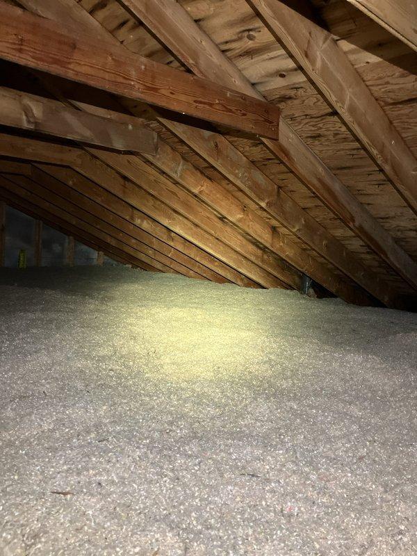 Conducted site assessment for bathroom exhaust fan installation quote. Inspected existing electrical outlet configuration in bathroom and evaluated attic space accessibility, examining roof framing structure and insulation conditions to determine optimal exhaust fan placement and venting route.