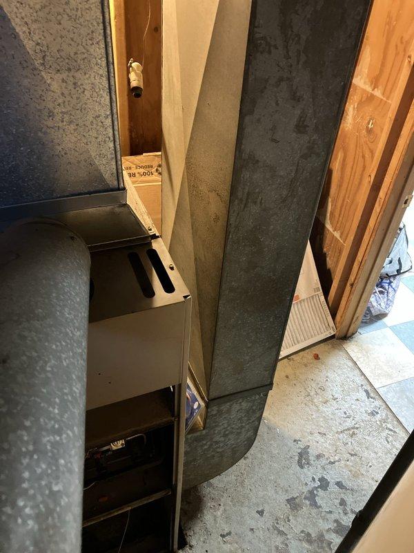Provided estimate for replacement of non-operational natural gas furnace located in basement. Current unit is over 20 years old and requires full replacement. Assessment included evaluation of existing ductwork configuration and basement installation requirements for new furnace system.