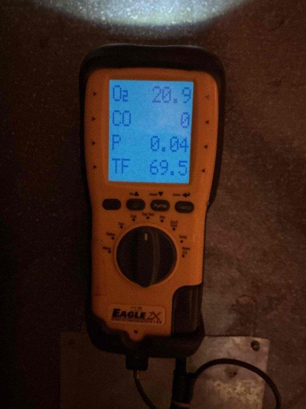 Completed Gold-level furnace inspection on two units: one 14-year-old system located in the basement and one 40-year-old system in the attic. Performed comprehensive diagnostic testing on both forced-air furnaces using digital multimeter to measure temperature differentials, static pressure, and electrical performance. All systems operational at time of inspection with readings documented and photographed for maintenance records.