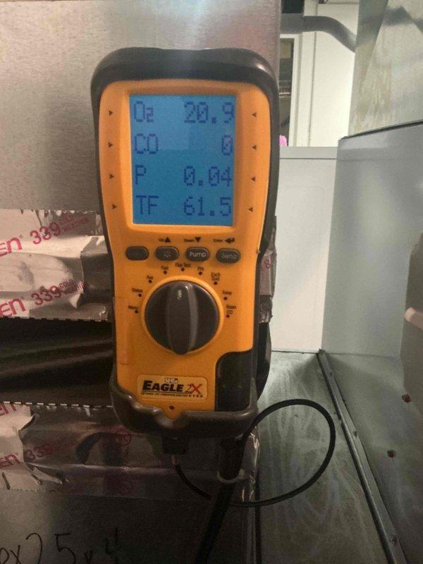 Completed comprehensive Gold furnace inspection and tune-up on 7-year-old Bryant heating system. Performed combustion analysis using Eagle 2X diagnostic equipment, verifying CO2 levels at 8.9%, efficiency at 81.3%, and excess air readings at 49.2%. Measured supply and return air temperatures, confirming proper temperature rise across heat exchanger. All system parameters tested within manufacturer specifications. Unit operating properly with no deficiencies noted.
