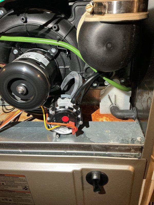 Performed comprehensive tune-up maintenance on a forced air furnace installed in 2021, located in the basement. Conducted thorough inspection of blower motor assembly, circulation pump, expansion tank, and associated piping systems. Verified proper operation of all mechanical components, checked electrical connections, and confirmed condensate pump and drainage system functionality. Customer enrolled in preventative maintenance membership program during service visit.