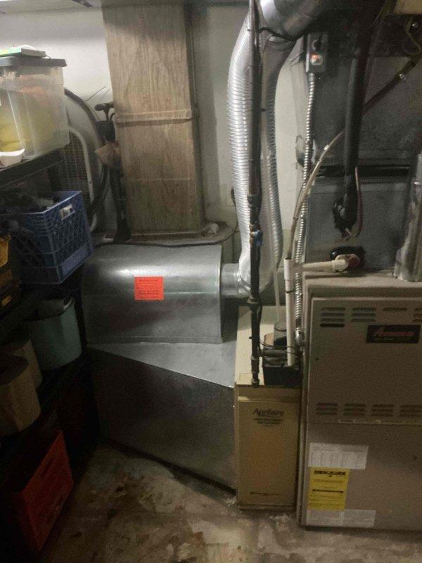 Responded to service call for detached chimney vent cap damaged during recent storm. Performed exterior inspection of chimney system and assessed storm damage to cap assembly. Secured and reinstalled vent cap to manufacturer specifications, ensuring proper ventilation and weather protection. Verified adequate clearances and confirmed system integrity upon completion. Interior HVAC equipment and ductwork inspected and found to be in satisfactory operating condition with no related issues identified.
