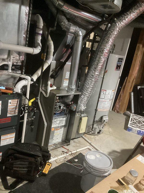 Completed comprehensive Gold Furnace Inspection and seasonal maintenance tune-up on residential HVAC system. Performed full inspection of furnace components including blower motor assembly, electrical connections, capacitor, and all internal mechanical systems. Verified all wire connections secure with proper wire nuts and cable management. Inspected ductwork, condensate drainage lines, and heat exchanger. System tested and confirmed operating properly with no issues found. Unit prepared for heating season operation.