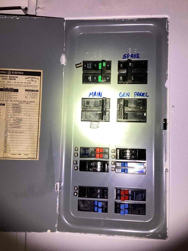 Completed electrical estimate for new whole home generator installation at manufactured home. Assessed existing electrical infrastructure including General Electric main panel with available space for generator interlock or transfer switch, dual smart meter configuration, and exterior service entrance. Documented current electrical service capacity and panel layout to determine proper sizing and integration requirements for generator system installation.