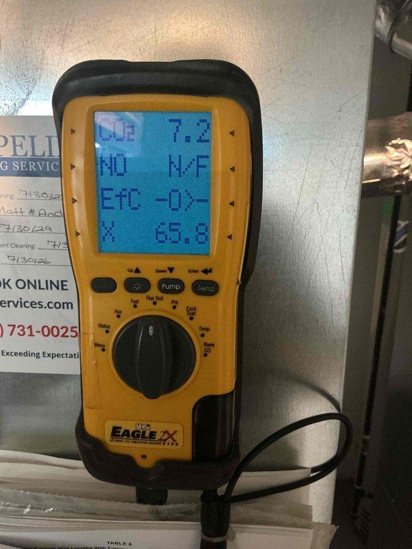 Completed general preventative maintenance inspection on 8-year-old forced air furnace located in basement. Unit was operational upon arrival. Performed comprehensive system diagnostics using calibrated digital meter to measure temperature differential, static pressure, and combustion efficiency parameters. All readings fell within manufacturer specifications. Conducted visual inspection of heat exchanger, burner assembly, and venting system with no deficiencies noted. System operating properly with no repairs required at this time.