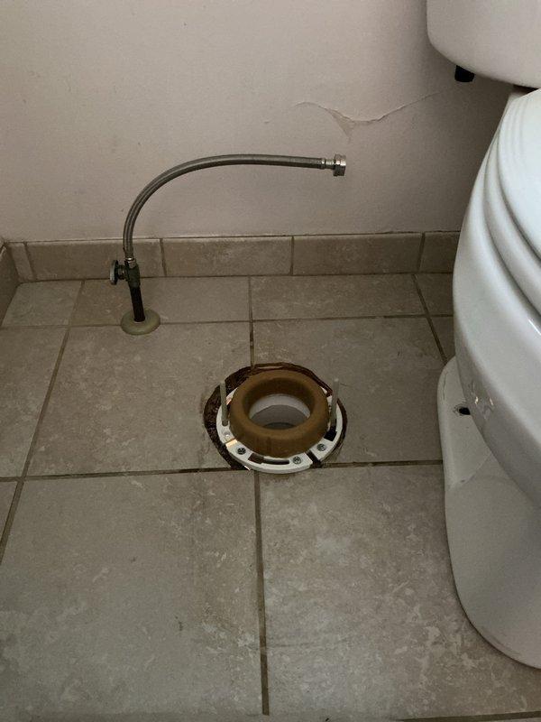 Completed toilet reset and stack repair per estimate. Removed existing toilet, replaced wax ring and toilet flange, and reinstalled toilet to proper working condition. All connections tested and verified leak-free upon completion.