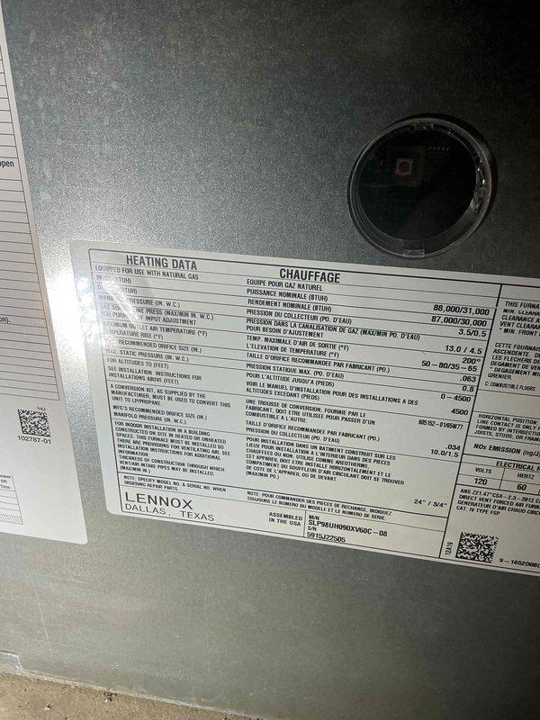 Completed comprehensive HVAC maintenance service including furnace tune-up on 10-year-old Lennox unit located in basement and AC tune-up on 15-year-old outdoor condensing unit. Performed standard inspection procedures, verified gas valve operation and electrical connections, checked blower motor assembly, and documented equipment specifications. All systems operating within normal parameters with no issues identified.