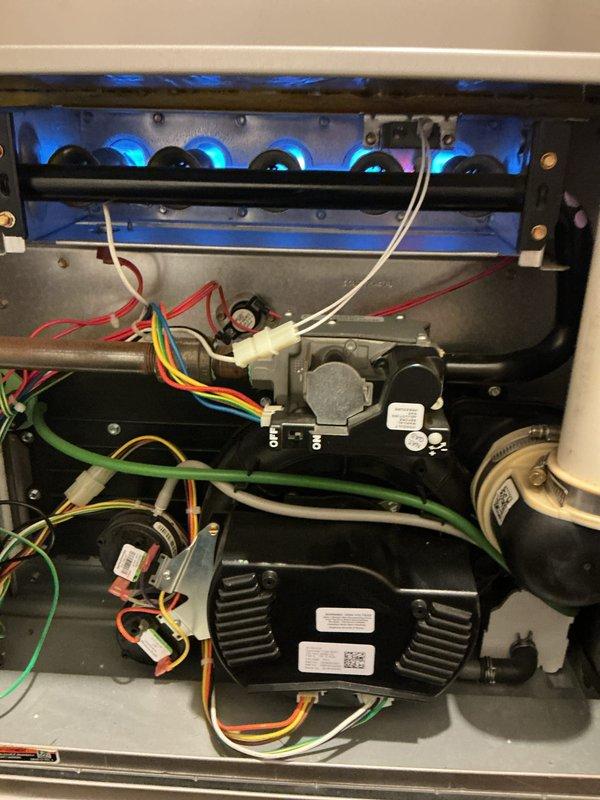 # Electrical Maintenance - Generator

Performed comprehensive maintenance service on a Generac 20kW standby generator system. During inspection, identified and documented a severely corroded electrical connector with significant rust deterioration and surface oxidation requiring replacement to ensure reliable operation and prevent potential electrical failure.

Per customer request, conducted thorough inspection of 9-year-old furnace system located in basement. Verified proper ignition sequence with burner flames operating evenly across all ports. Inspected gas valve assembly, blower motor assembly, electrical connections, and control wiring throughout the unit. All furnace components found to be functioning within normal operating parameters at time of inspection.