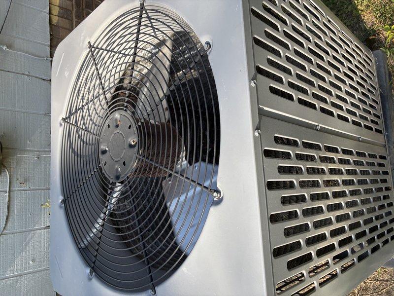 Responded to callback for no air conditioning on Air Star HVAC system. Upon arrival, inspected both indoor furnace/air handler unit and outdoor condensing unit. Indoor unit located in basement mechanical room showed proper electrical connections and condensate drain line installation. Outdoor unit examined and found fan assembly with protective grille intact and operational components accessible. Verified refrigerant lines, electrical connections, and mounting stability on concrete pad. Documented system configuration with photos showing complete installation including blower assembly, control wiring, and ventilation components. All major equipment components visually inspected for proper operation and installation integrity.