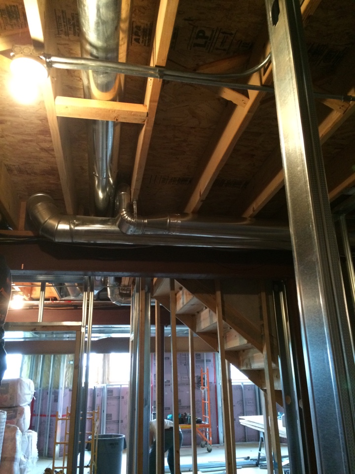 Supply and return ductwork addition. 