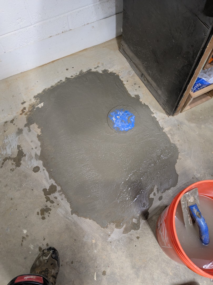 Abingdon, MD - Broke up floor and installed backwater valve on main sewer line. Abingdon, MD - Broke up floor and installed backwater valve on main sewer line.