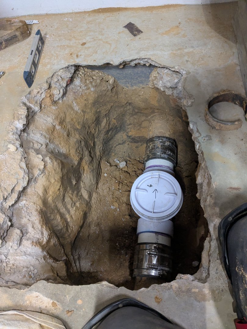 Abingdon, MD - Broke up floor and installed back watervalve on main sewer line. Abingdon, MD - Broke up floor and installed back watervalve on main sewer line.