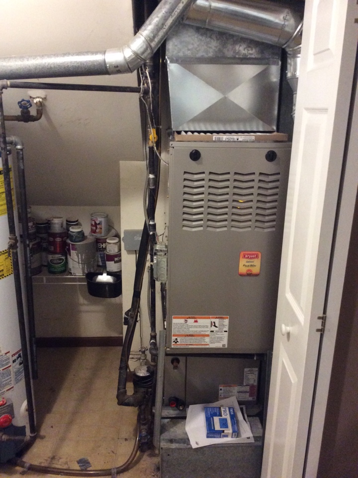 Furnace installation with evaporator coil