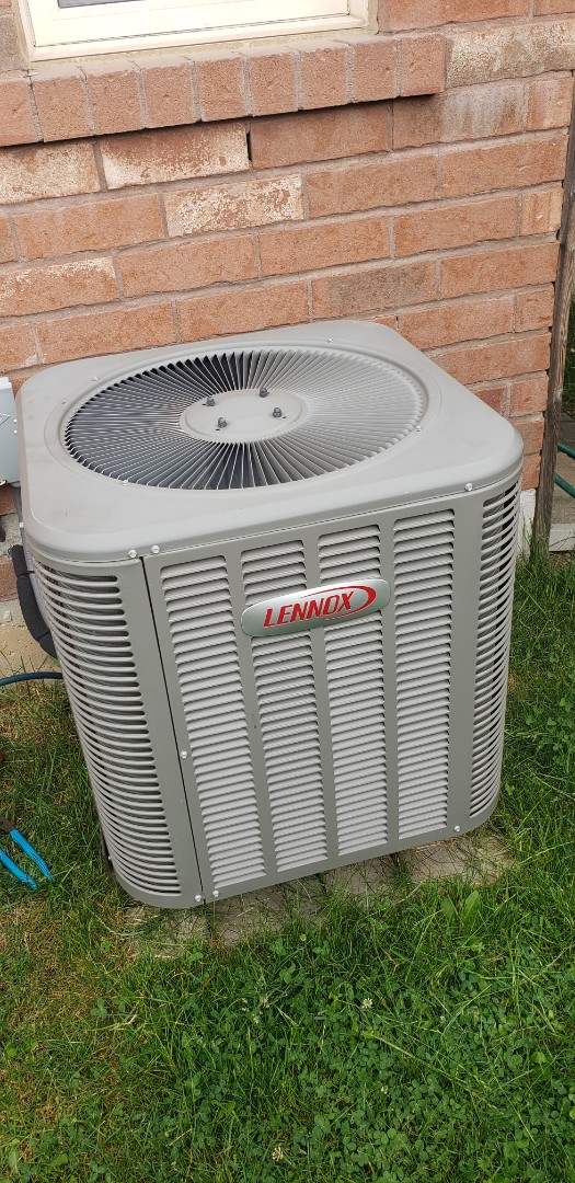 Performing yearly maintenance on a Lennox 2 ton a/c in Milton 