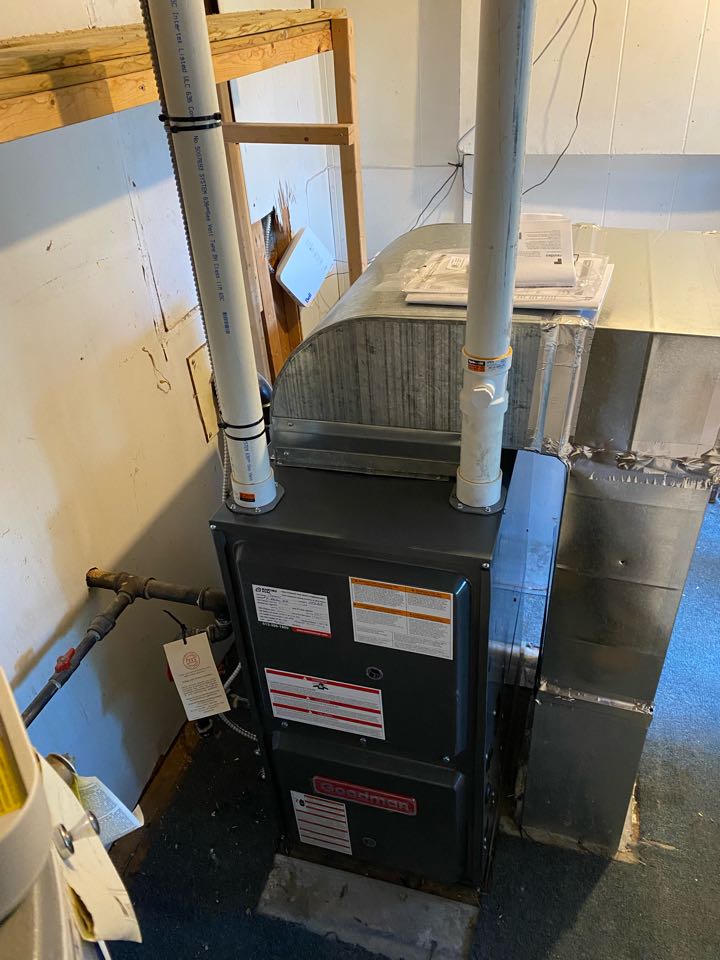 Installed single stage down flow furnace in Trenton.