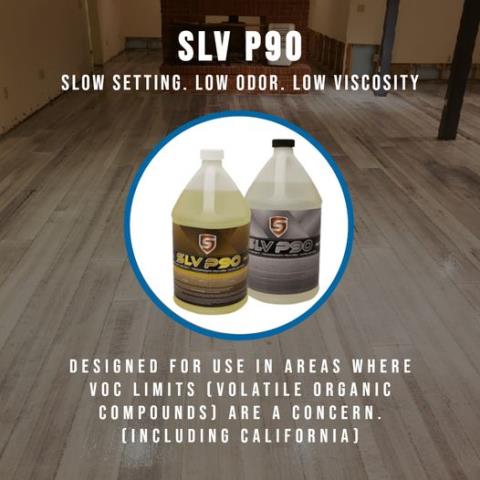 Do you want VOC-free flooring?
SLV P90 is a slow setting, low odor, and low viscosity topcoat designed for use in areas where VOC limits are a concern. 
Purchase today!