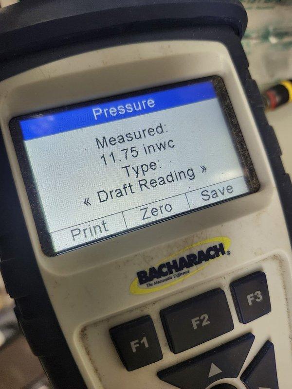 Successfully completed installation of American Standard S9X1B060U4PSBB 95% Gas Furnace with ECM Blower, replacing old equipment while adapting existing ductwork with new metal transitions. Verified proper gas pressure readings of 10.04 inwc and 11.75 inwc using Bacharach pressure measurement device, and reused existing air conditioning system, coil, thermostat, electrical connections, and condensation lines.