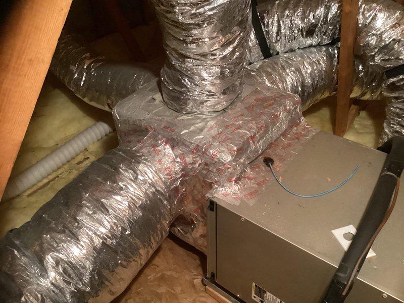 Conducted comprehensive evaluation of 12-year-old zoning system requiring replacement. Quoted replacement of Airboss damper system with new Honeywell zoneboard (2c/3h configuration), two 8"x8" dampers, one 14"x10" damper, and 10" bypass damper. System currently operating on emergency heat mode with installation to be performed in attic space.