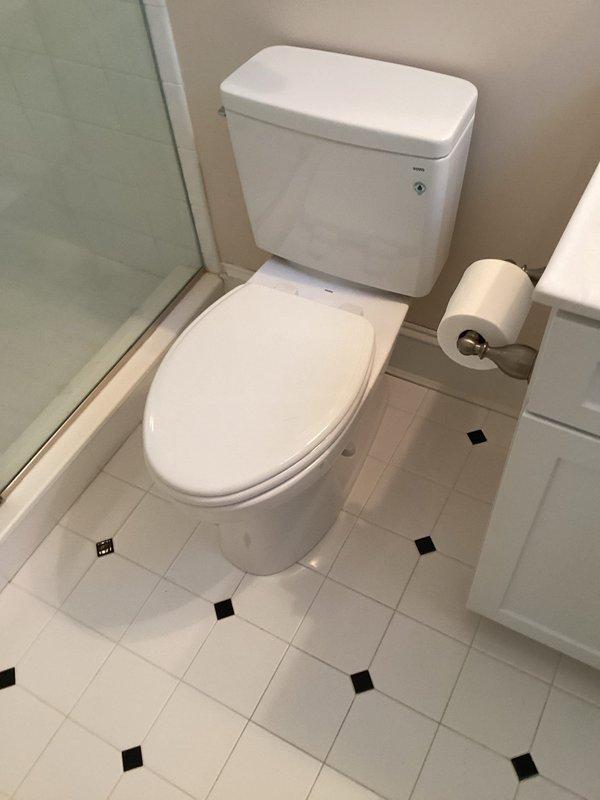 Successfully installed TOTO elongate ADA white toilet with soft close seat on second floor bathroom, utilizing brass closet bolts, thin wax seals, and 12" SS closet supply. Additionally, performed inspection of the 4" PVC sewer stack by cutting out drywall in ground floor utility room, confirming proper drainage function.