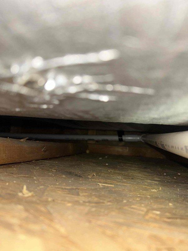 Responded to a no heat service call for third floor of residence. Upon inspection of the crawl space, identified a disconnected ductwork section causing significant heat loss. Reattached and sealed the ductwork connection, restoring proper airflow to the affected area. System now functioning normally with appropriate temperature output.