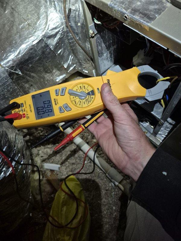 Performed scheduled heating maintenance visit on two systems. Verified thermostat operation (64°F room temperature, 62°F heat setting) and confirmed system was in heat mode with auto fan. Measured voltage at 13.8V. Service rescheduled for next year due to customer being out of propane, which is being refilled today.