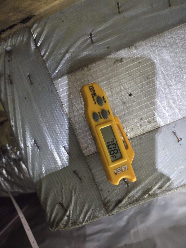 Performed scheduled heating maintenance service. Conducted temperature testing with UEI meter showing 74.8°F at the supply ductwork, confirming proper system operation. Verified thermostat functionality with heat set point at 74°F and system responding correctly in heating mode.