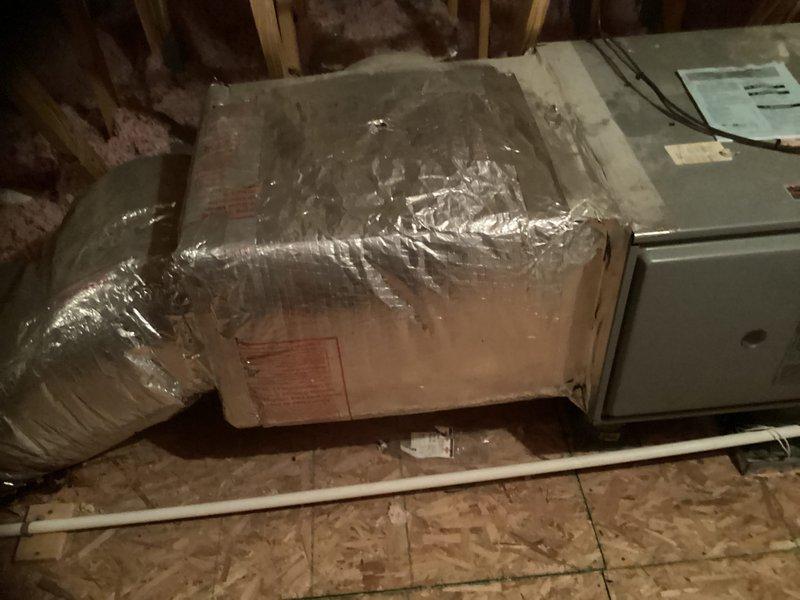 Responded to emergency service call for customer without heat for one week (ref #39550310). Diagnosed R vs R part delay issue in existing HVAC system located in utility area. Conducted comprehensive assessment of furnace unit with connected ductwork and insulated components to determine replacement requirements and prepare estimate for system restoration.