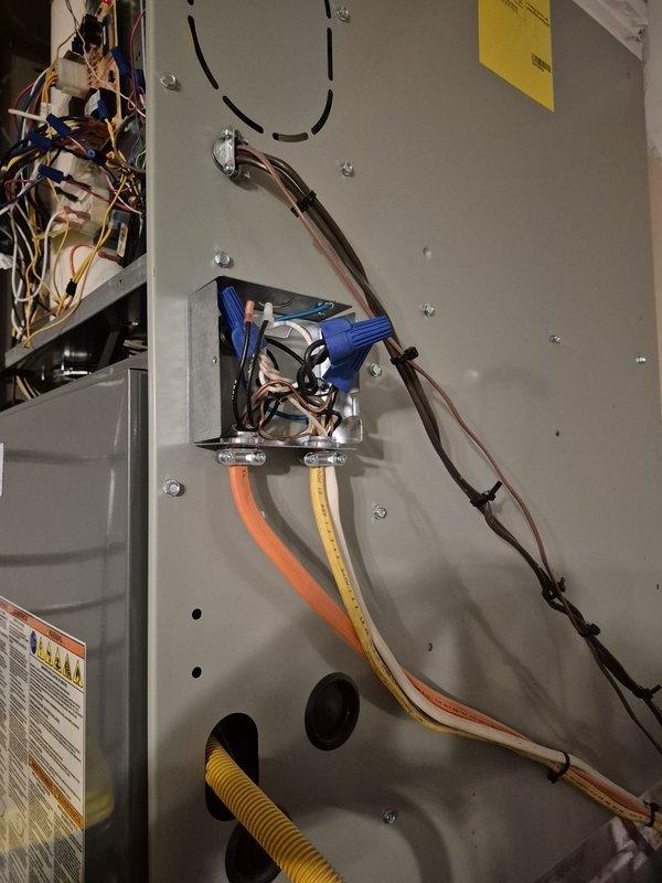 Conducted no-charge estimate for steam humidifier installation per management request. Identified system where humidity settings do not affect actual humidity levels. Inspected existing control panel wiring and current humidifier installation, noting inadequate performance. Documented system condition with photos for proper equipment sizing and installation planning.