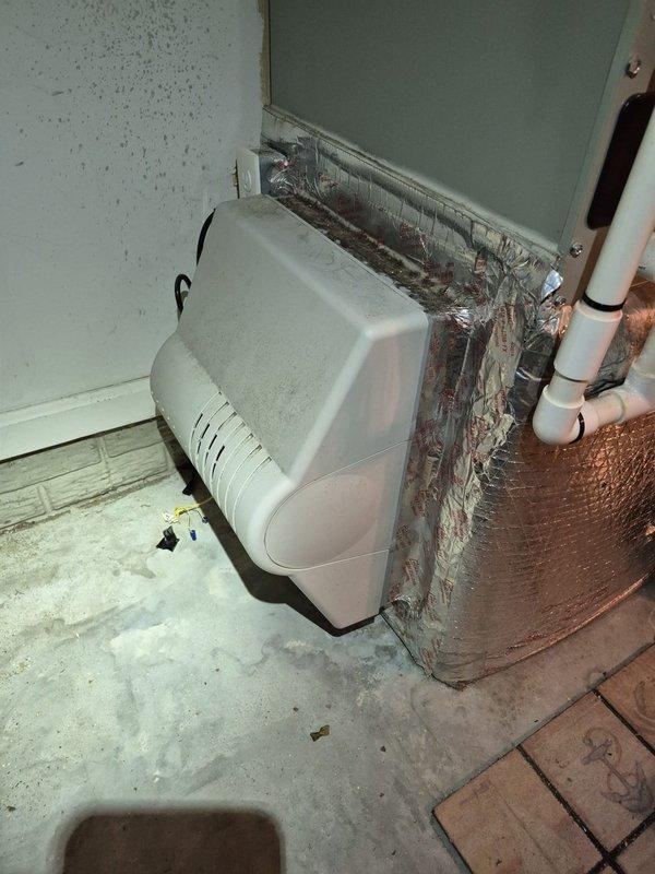 Conducted no-charge estimate for steam humidifier installation per management request. Identified system where humidity settings do not affect actual humidity levels. Inspected existing control panel wiring and current humidifier installation, noting inadequate performance. Documented system condition with photos for proper equipment sizing and installation planning.