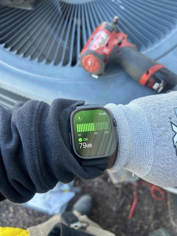 Responded to customer complaint of loud noise before outdoor unit activation. Diagnostic testing revealed sound levels reaching 79dB during startup sequence. Investigation determined fan assembly bearings were causing excessive vibration. Lubricated bearings and adjusted mounting hardware to resolve the noise issue, with post-repair sound measurements confirming normal operation.