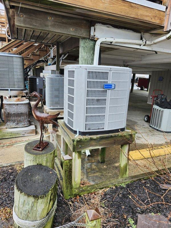 Successfully completed full HVAC system installation, replacing old equipment with a 1.5-ton 14 SEER American Standard heat pump system including air handler and 10kw electric heat pack. Adapted existing ductwork with new metal transitions, reused viable electrical and condensate lines while replacing outdoor disconnect and electrical whip, and installed a new Honeywell Digital WiFi thermostat.