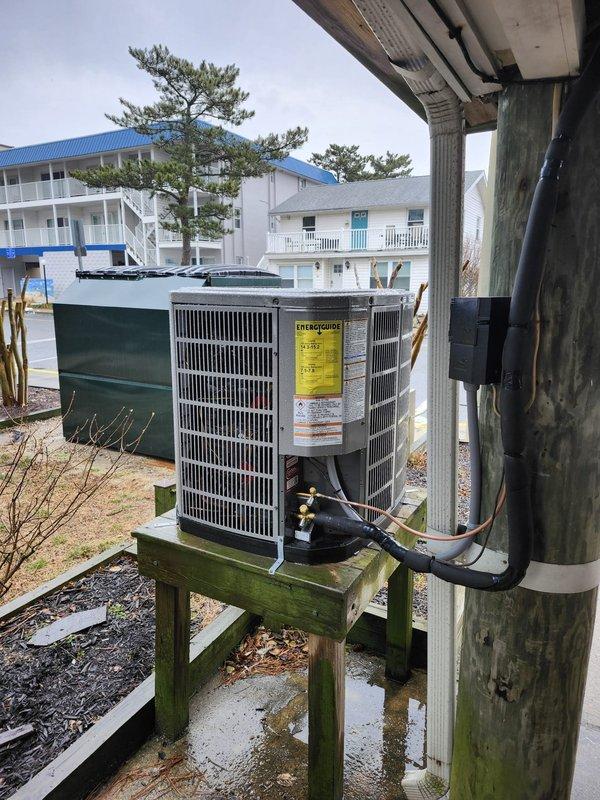 Successfully completed full HVAC system installation, replacing old equipment with a 1.5-ton 14 SEER American Standard heat pump system including air handler and 10kw electric heat pack. Adapted existing ductwork with new metal transitions, reused viable electrical and condensate lines while replacing outdoor disconnect and electrical whip, and installed a new Honeywell Digital WiFi thermostat.