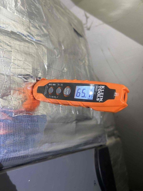 Responded to no heat service call for system less than 10 years old. Diagnosed failed hard start kit that had exploded and a bad capacitor, both of which were replaced. System was found to be significantly low on refrigerant; performed leak test and replaced core valves as suspected leak source. Charged system to 226.7 psig to monitor pressure overnight and determine if further leak detection is required.