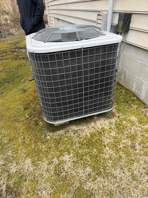 Inspected 15-year-old outdoor HVAC unit which has failed and is beyond repair. Accessed crawlspace to evaluate existing ductwork and interior components. Provided customer with replacement options for complete system replacement.