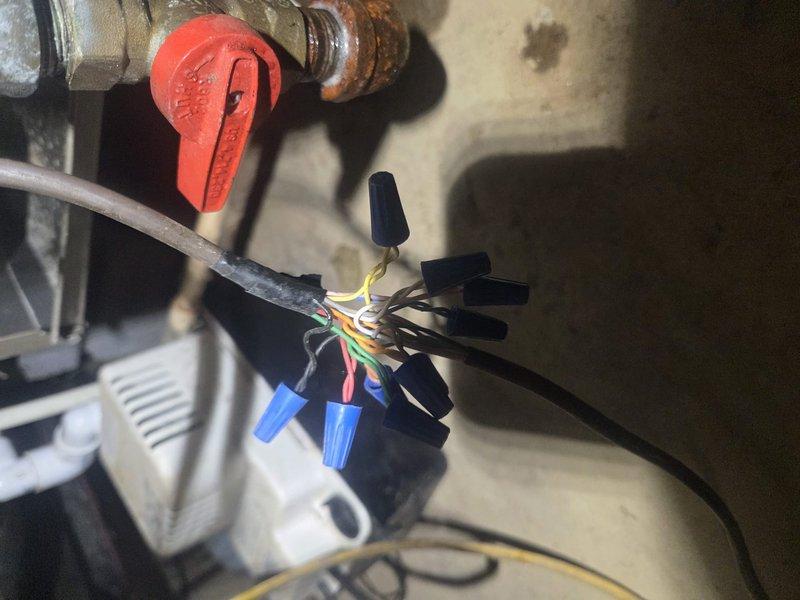 Replaced defective furnace valve on propane system that was previously shut off due to malfunction. Reconnected and properly terminated electrical wiring with appropriate wire nuts. System successfully restored to normal operation after valve replacement.
