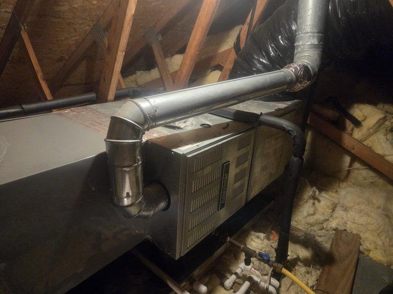 Performed inspection of HVAC system in attic and identified thermostat wire requiring replacement. Quoted customer for installation with easy access (under 35 feet). Also addressed customer's request to tighten attic fan while on site.