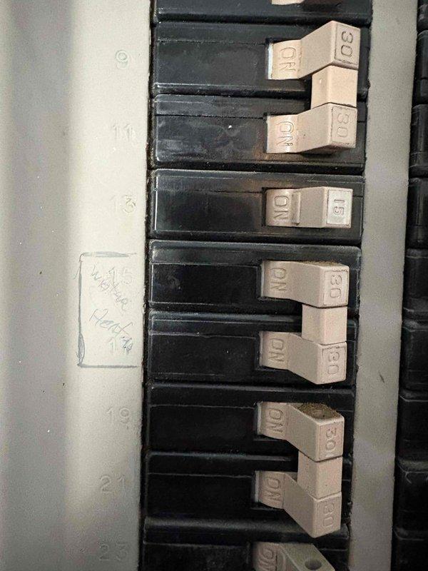 Performed routine cooling maintenance on three HVAC systems. Inspected electrical circuit breaker panel for proper operation and verified all connections were secure. Examined plumbing components including copper pipes and shutoff valves, noting some oxidation but confirming system integrity.